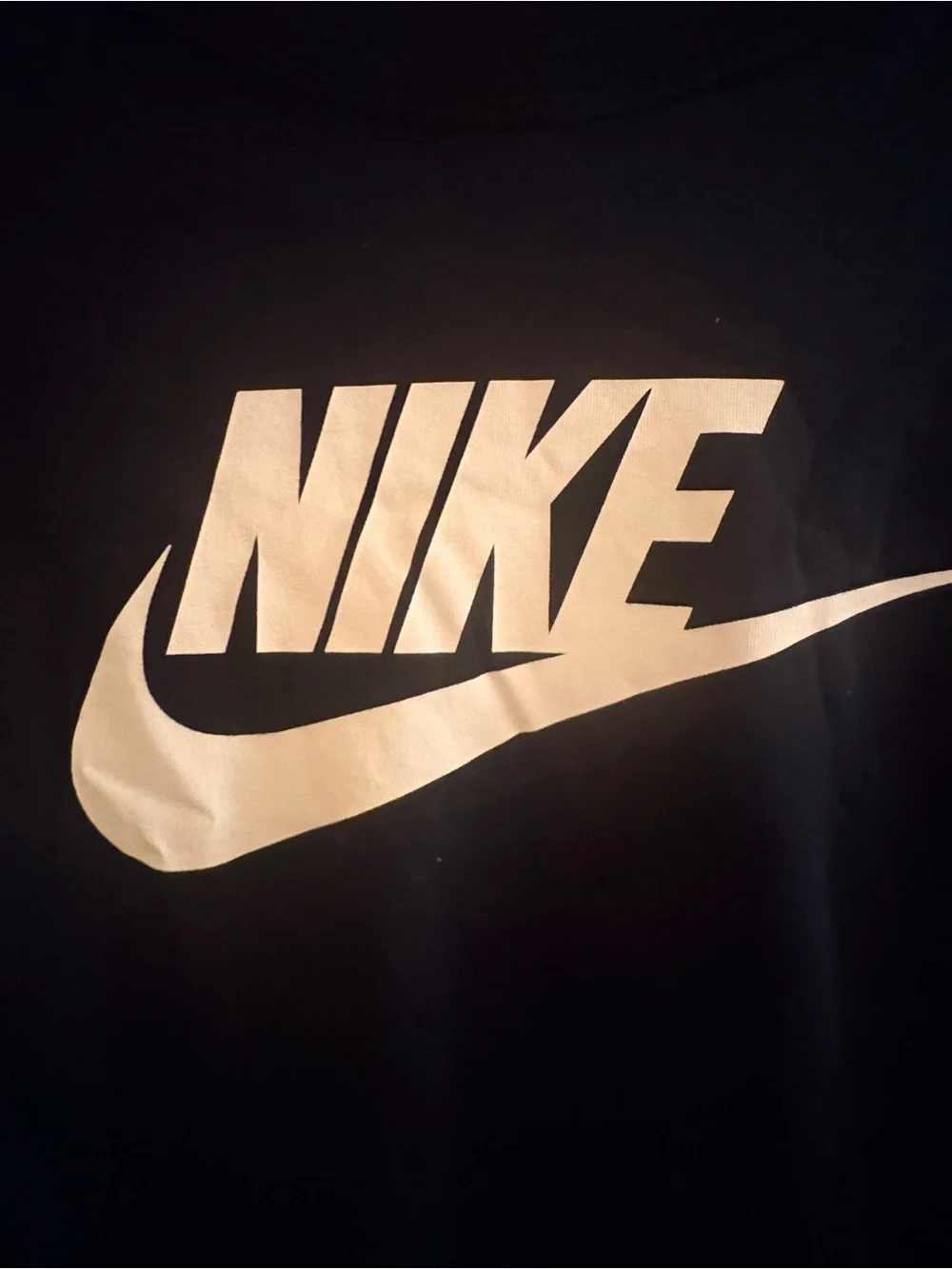 Nike Navy Crop Tee with Metallic Silver Logo